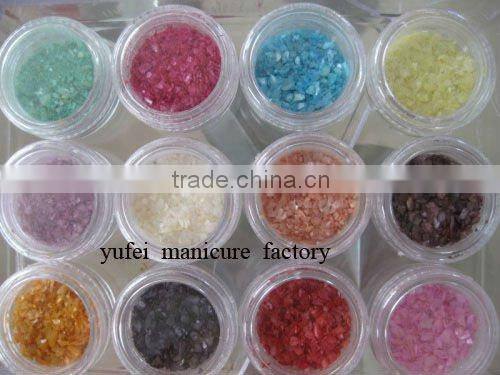 12 Color Acrylic UV Gel Nail Art Glitter Dust Walnut Shell Powder