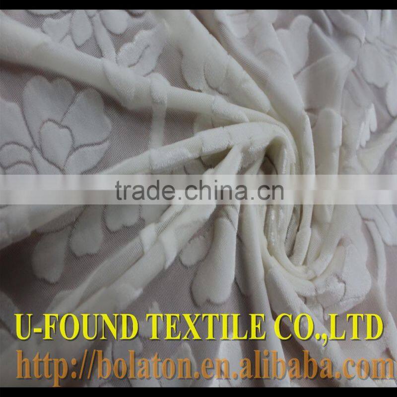 KS KOREA HIGH QUALITY BURNOUT N/P VELVET WITH PAPER PRINT FABRIC