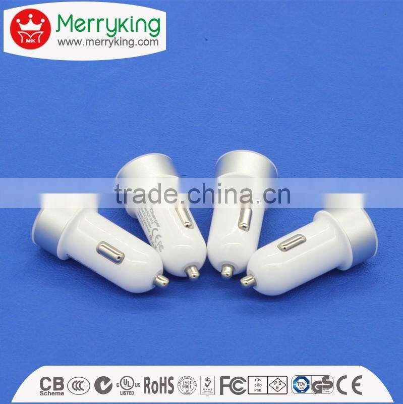Custom Colors 2 port micro usb car charger 5V3.4A portable car USB charger low MOQ