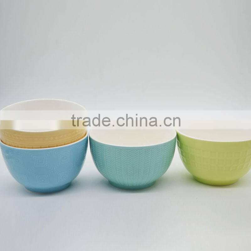Hot selling colorful 5.5 inch ceramic noodle bowl