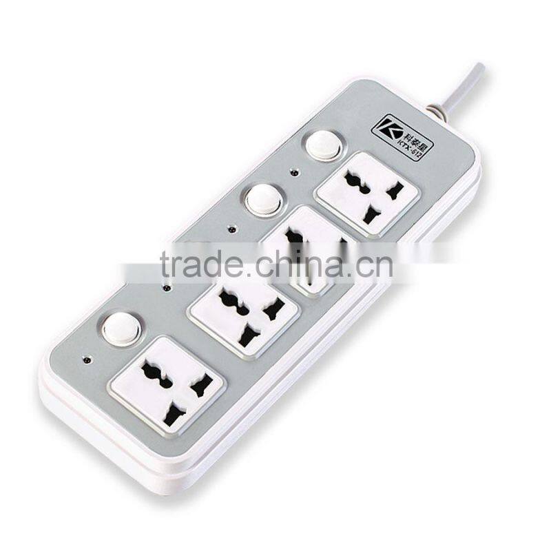 4 Gang Independent Switch Multi Plug Extension Cord Socket With CE