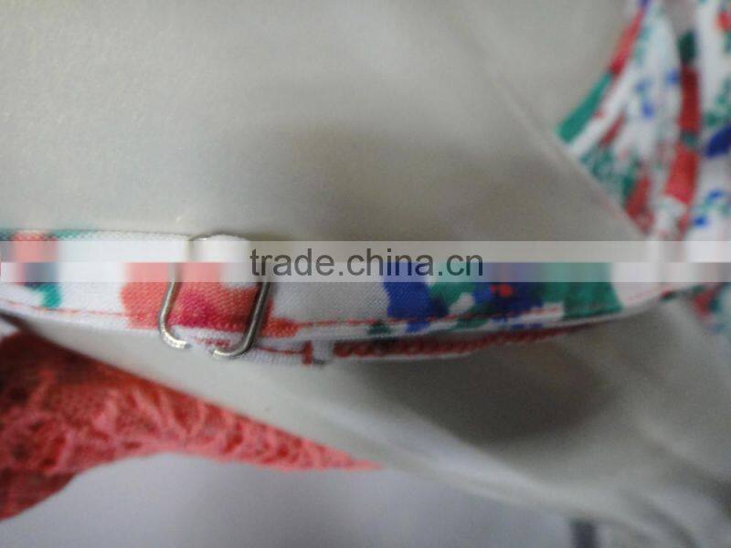 graceful nightgown with lace decorated floral printed