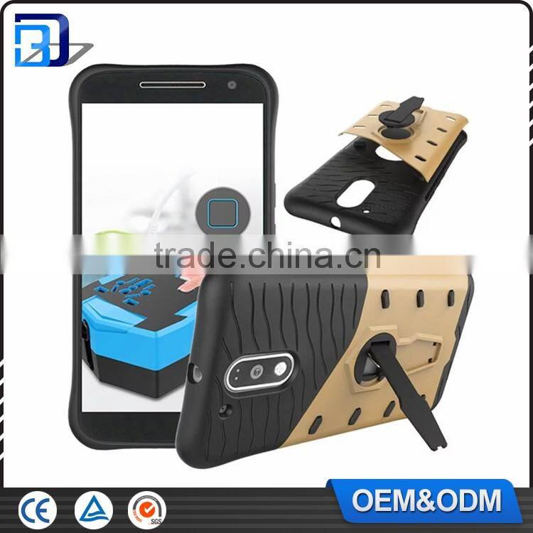 Wholesale Mobile Phone Accessories Back Cover For Motorola Moto G4 / G4 Plus TPU+PC Kickstand Hybrid Armor Case Paypal Accept