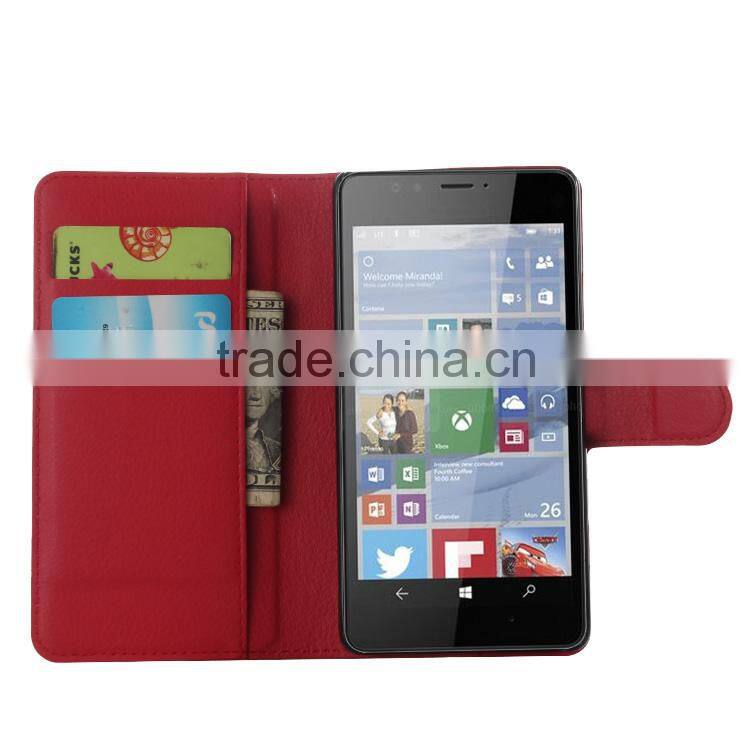 High quality Stand Wallet Lychee Leather flip cover case for nokia lumia 950 paypal accept