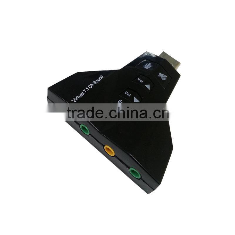 Double Sound Card Virtual 7.1 Channel USB 2.0 Audio Adapter Dual Microphone and Headset 7.1Ch 3D Audio Sound Card