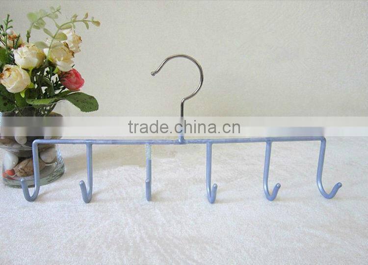 Non Slip PVC Coated 5 Hooks Hanger for Belt, Metal Accessories Organizer