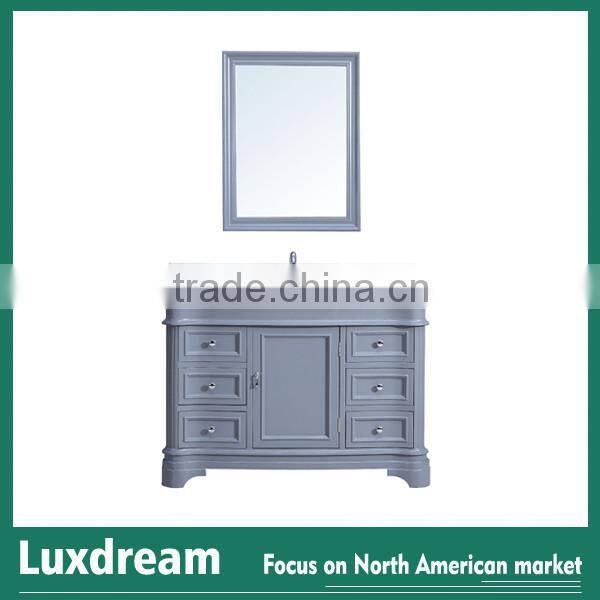 America grey solid wood bathroom vanity with strong legs