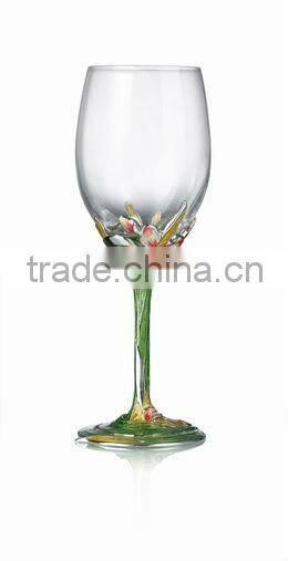 RORO Chanson orchid enamel crystal glass red wine glass