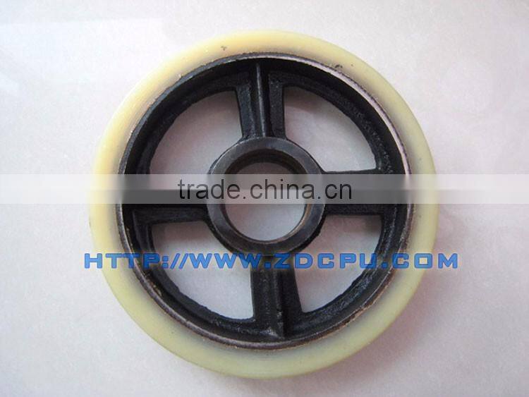 Top selling low noise flat large rubber pulley