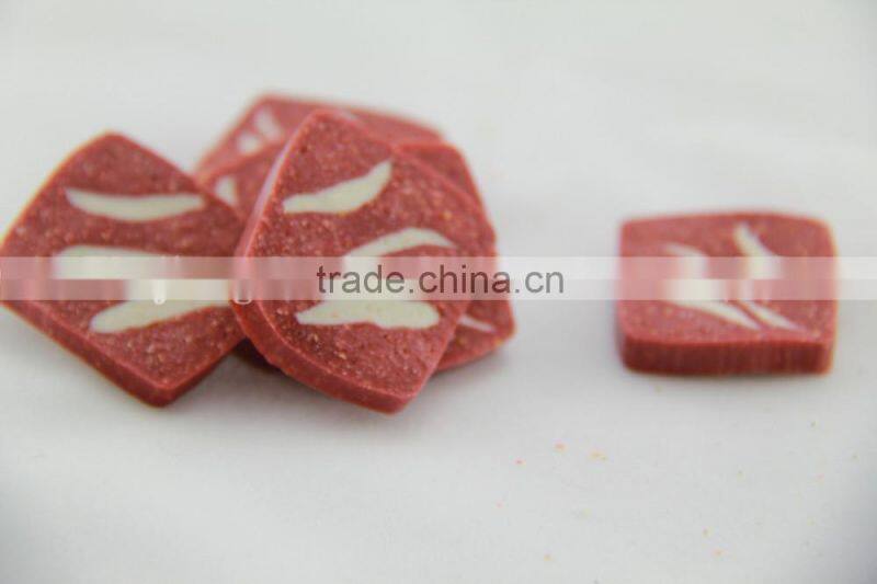 scraper blades (shaped squared beef pieces)