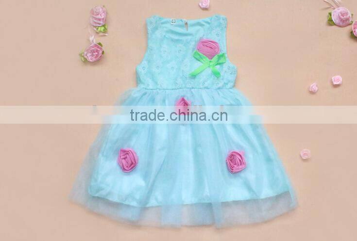 Light yellow dress for girl, party dress for girl, lovely hot sale lace girl skirt, non-sleeve girl dress