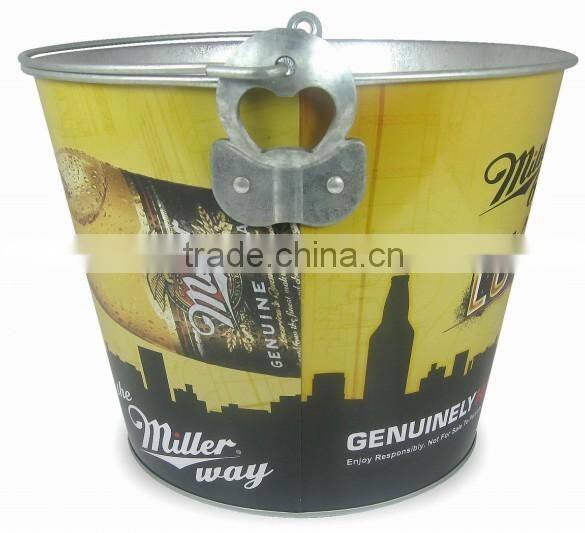5L Galvanized Color with decal logo tin Ice Bucket