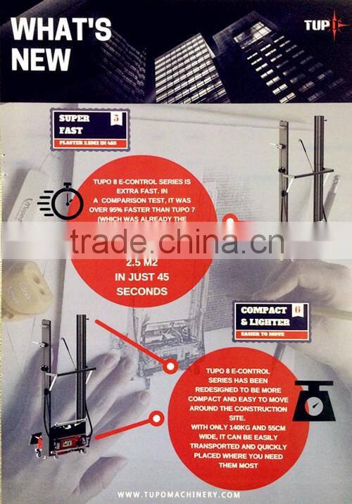 Tupo 8 hydraulic type construction machinery rendering machine cement motar plastering /factory outlet with CE Certification