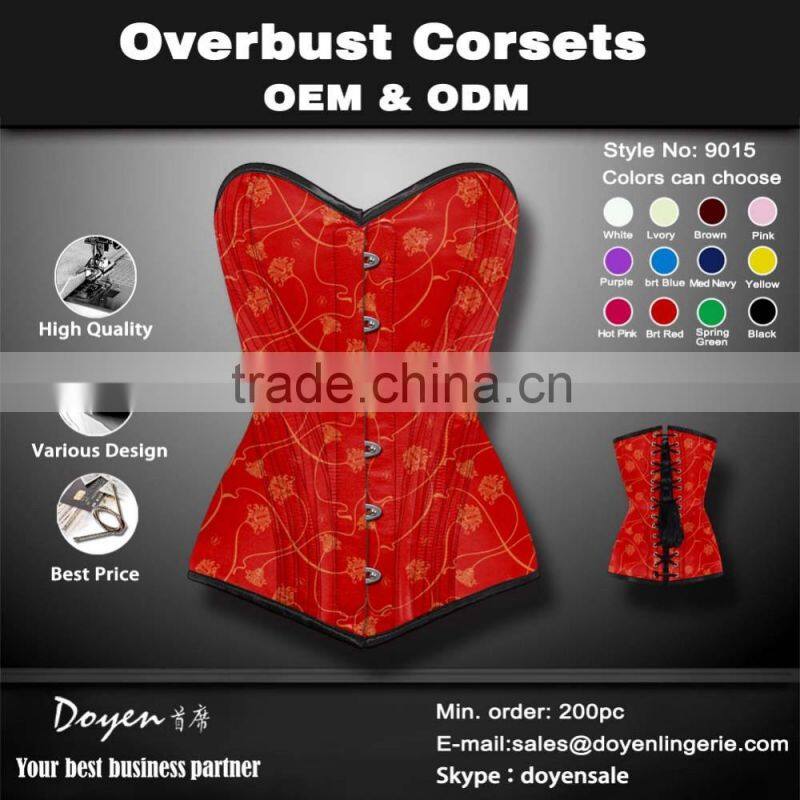 Guangzhou flower print latex corset manufacturer wetlook posturex corset