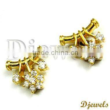Diamond Gold Earring, Stylish Diamond Earring, Diamond Jewelry