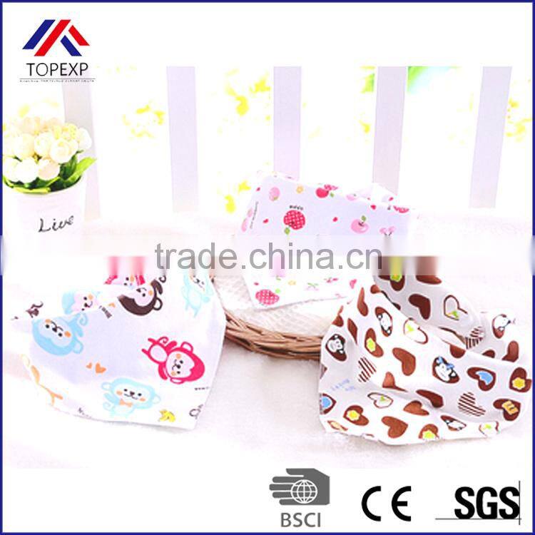 Fashion baby triangle bandana bib in double layers 2016 for promotion