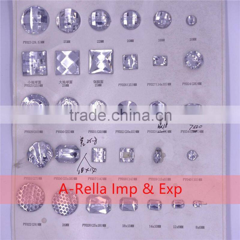 acrylic buttons in different shapes