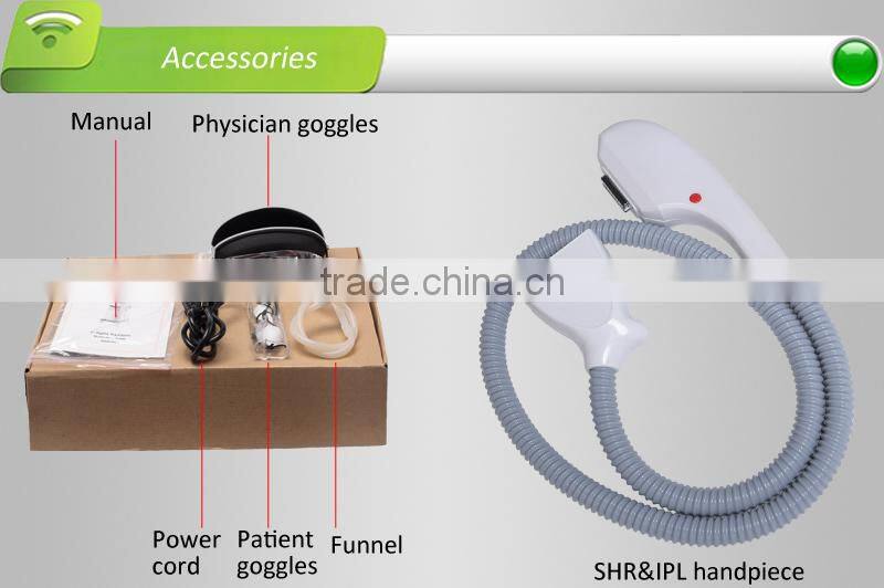 SHR,Portable SHR + E - light + IPL + RF hair removal Machine with Medical CE