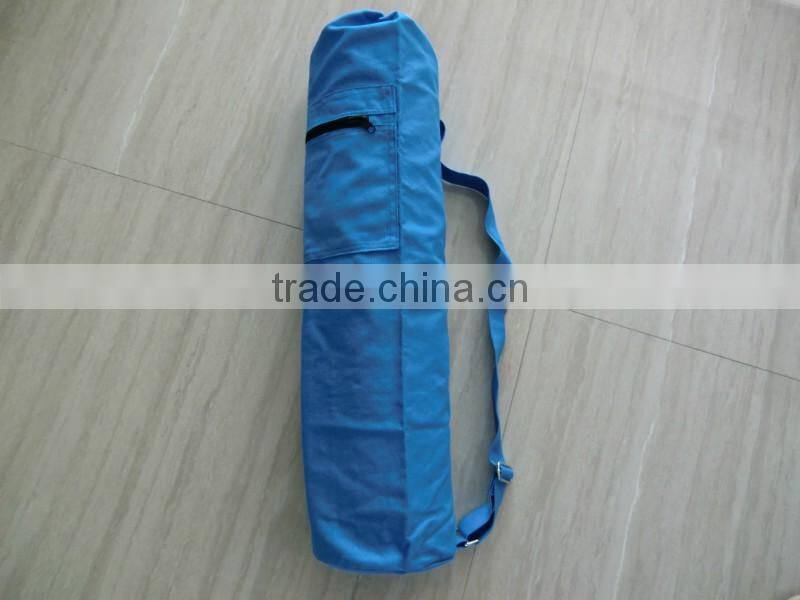 Custom Blue Plain Cotton Yoga Mat Bag (BSGJH024)