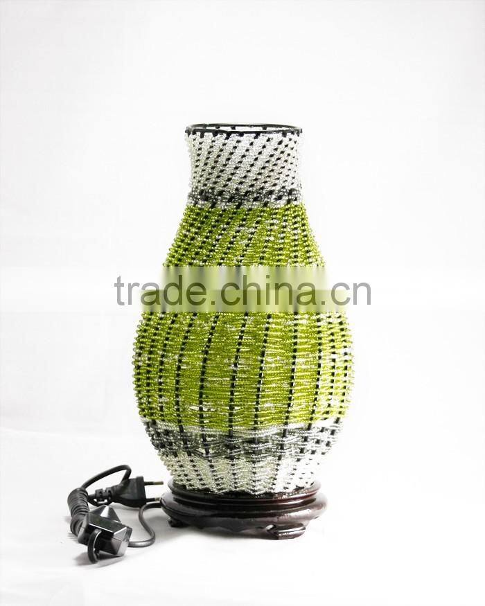 Bead twisted lamp, bamboo lamp included electric wire, socket and light bulb
