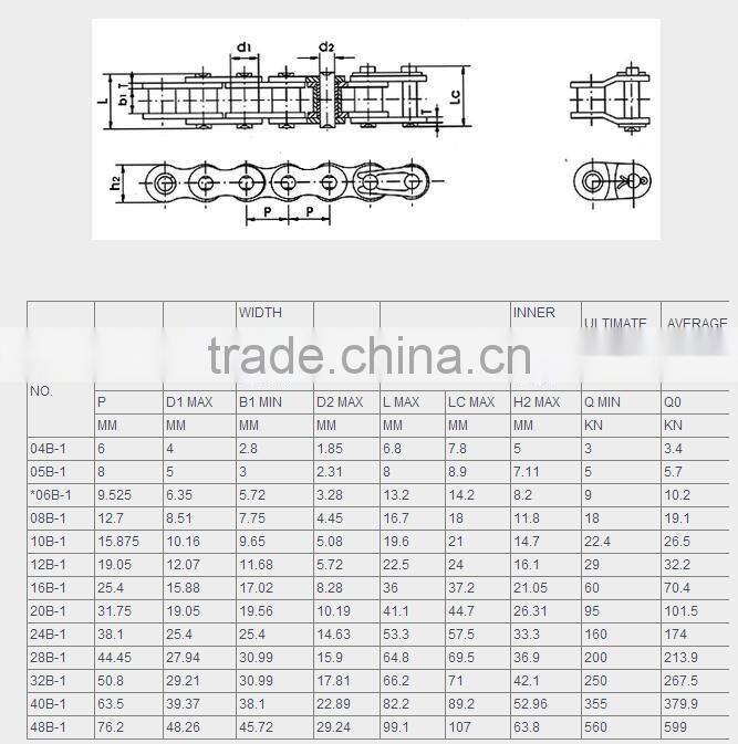 16B-1 Short Pitch Roller Chains B Series Simplex Chain