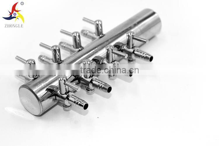 19 mm inlet 4 mm outlet 1way in 8 way out metal air control valve