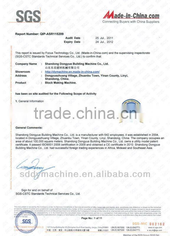 Hot selling fly ash aac brick machine for wholesales