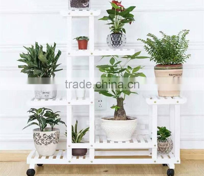 Newest movable multi-laye Wooden plant stand antique flower stand