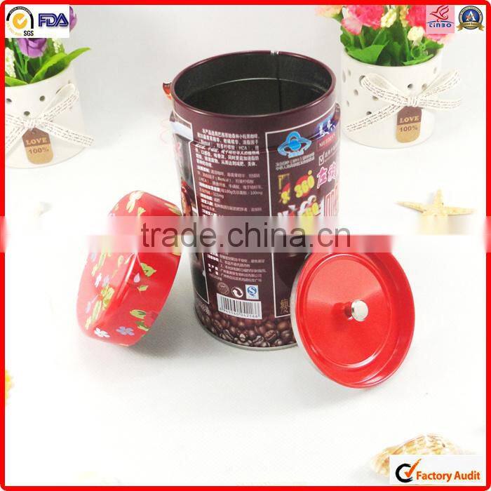 SGS testing printing metal round coffee tin can for packaging
