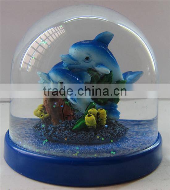 Artificial snow globe sea world