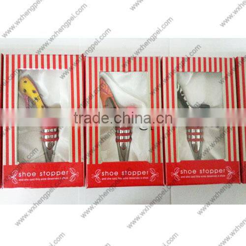 Wedding yellow and black little butterfly knot high-heeled shoes wine stopper