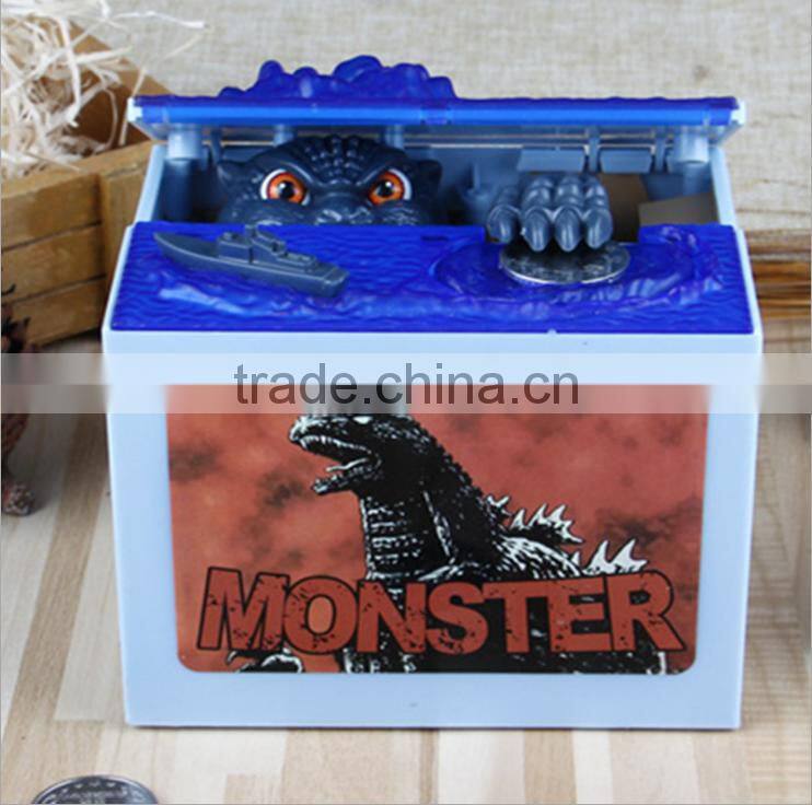 New Fancy Novelty Design Monster Music Godzilla Stealing Money Box, Creative Decorative Cartoon Gift Coin Bank