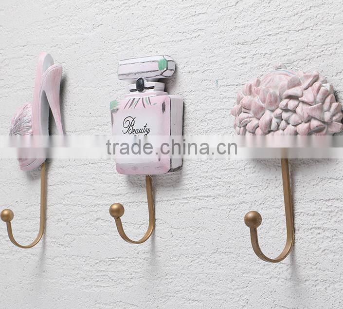 Fashion pink lady hat hook resin clothes hook