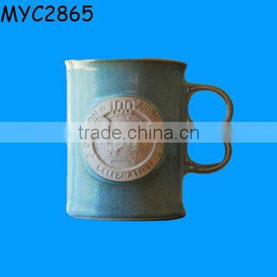 Vintage pottery double layer beer mugs