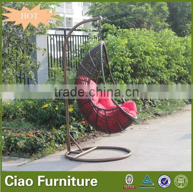 Foshan design rattan hanging chairs outdoor furniture patio wicker swing chair