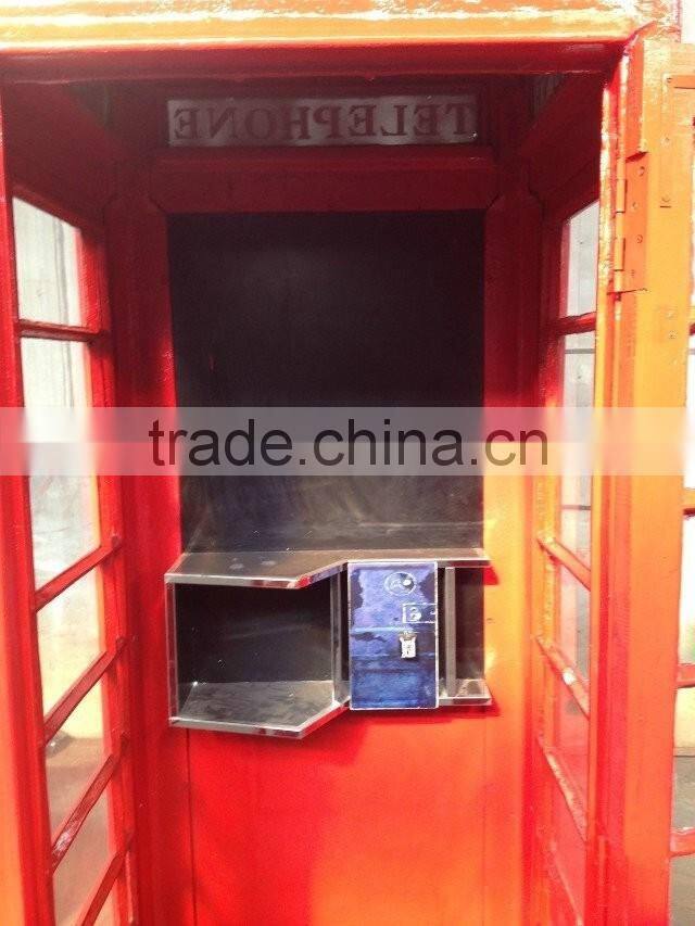 London Classical Public Steel Telephone Booth / Cast Iron Telephone Booth
