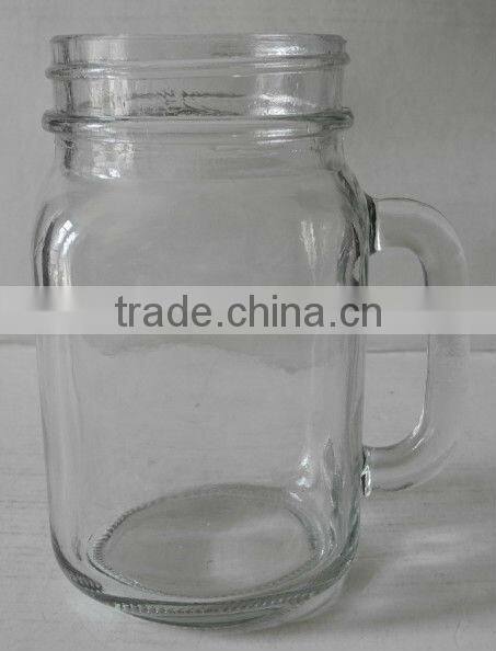 Mason Jar Mugs - Glass Pint Drinking Jar with Silver Lid