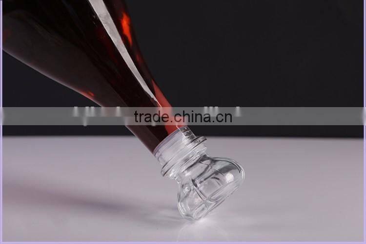 1000ml red wine unique shaped glass bottle with glass cork stopper
