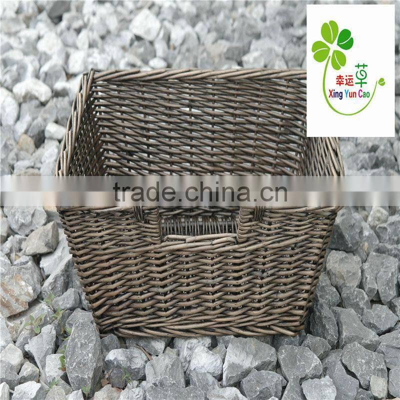 wicker round bicycle basket with lid wholesale basket