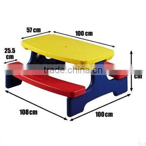 NEW Outdoor Indoor Plastic Kids Group Team Play Folding Table Chair Bench Set Ages 3+