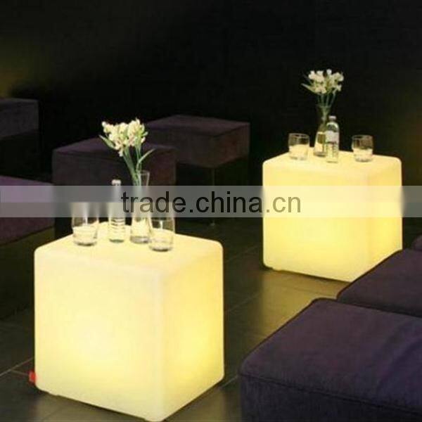 Energy saving stylished 16 colors change plastic LED cube chair/ table for sale
