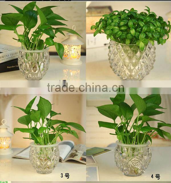 handmade designs tulip shape cutting cheap glass flower vase