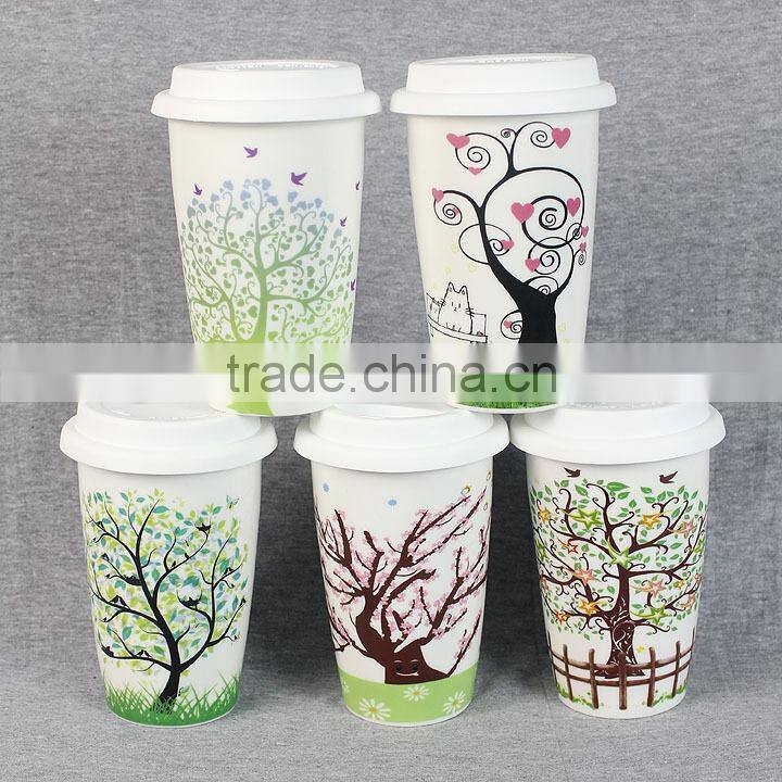 Hot Selling Ceramic Mug Coffee Mug With Silicone Lid
