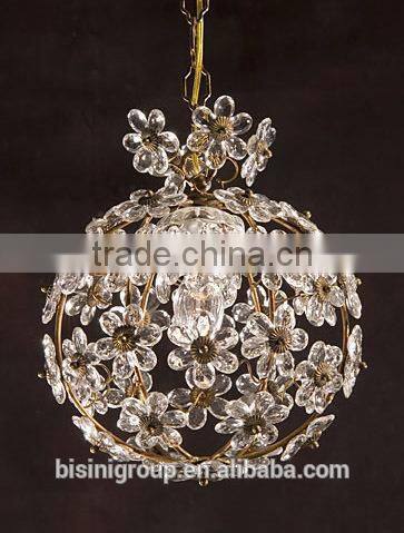 Vintage flower crystal ball shaped brass pendant for kids room decoration - BF07-80110