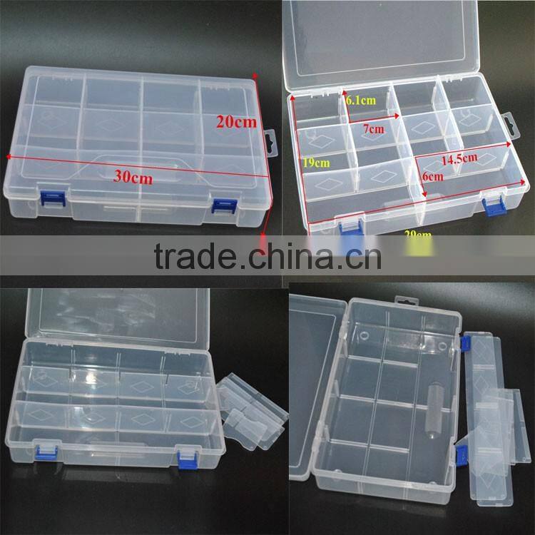 30x20cm Large PP Plastic 10 compartments Transparent Adjustable Kits Tool Storage Box