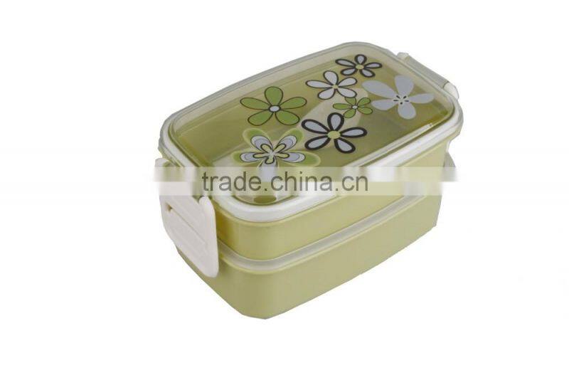 2016 Plastic Rectangular Double Deck Bento Lunch Box