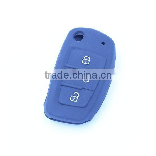 for audi fold 3 buttons keys silicone remtoe key holder, silicone car key case
