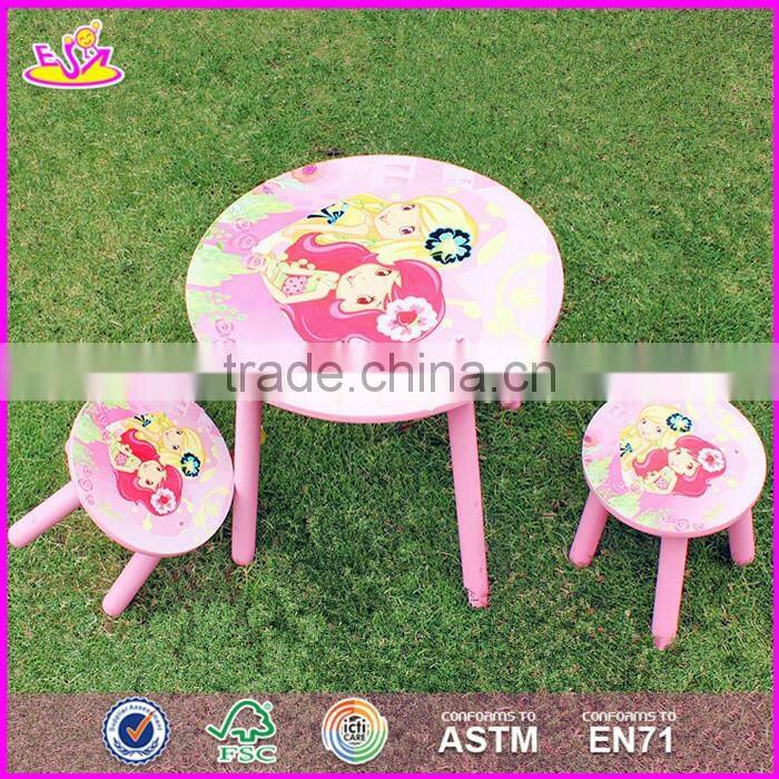 2017 New design home / school / cartoon wooden boys table and chairs W08G199