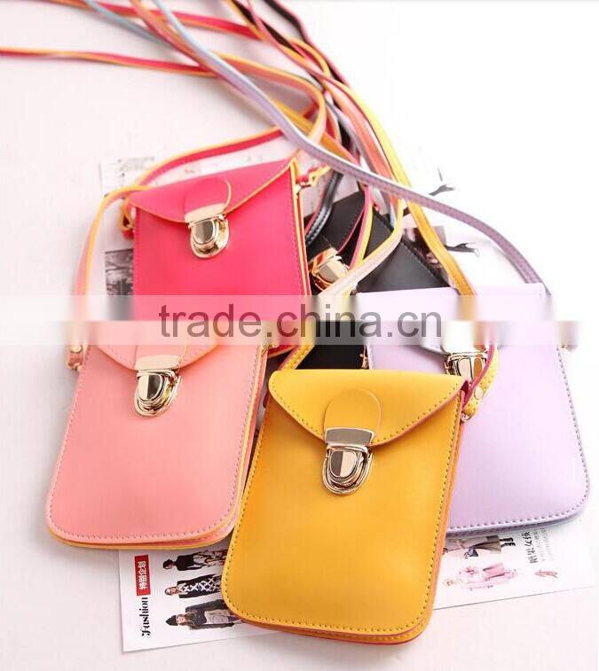 Acceptable custom PU shoulder phone bag for lady
