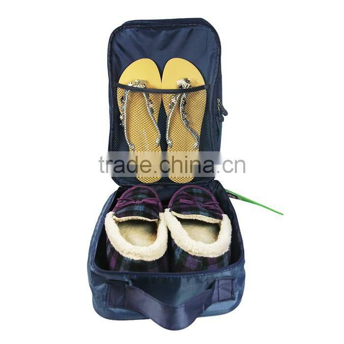 Outdoor handle blue functional thickness travel nylon storage pouch travel shoes bag